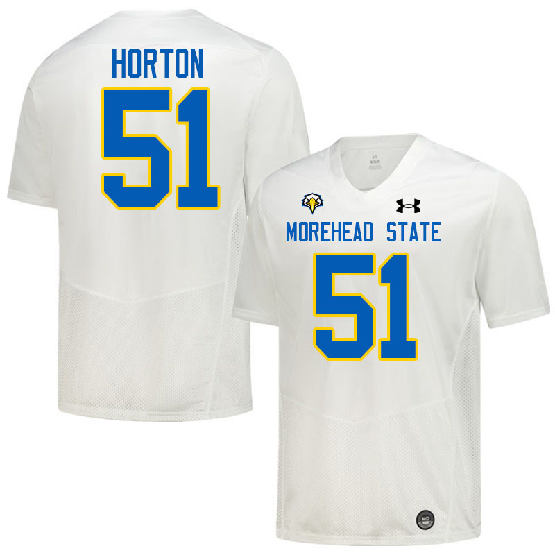 Morehead State Eagles #51 John Horton College Football Jerseys,Uniforms-White